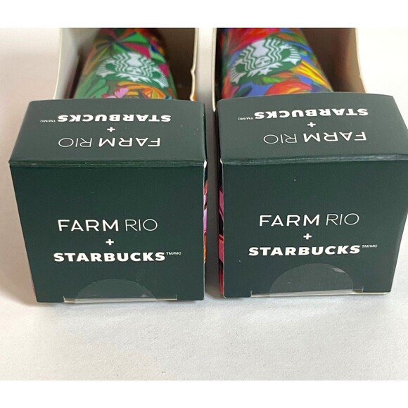 Starbucks Farm Rio Brazilian Banana Leaf Mini Tumbler Keychain Lot of 2 Multi - Picture 3 of 15